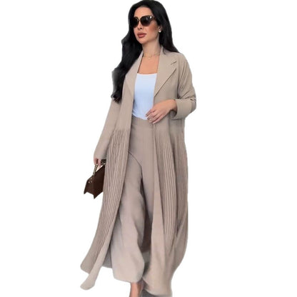 Minimalist temperament pressure compromise long windbreaker pants two-piece set