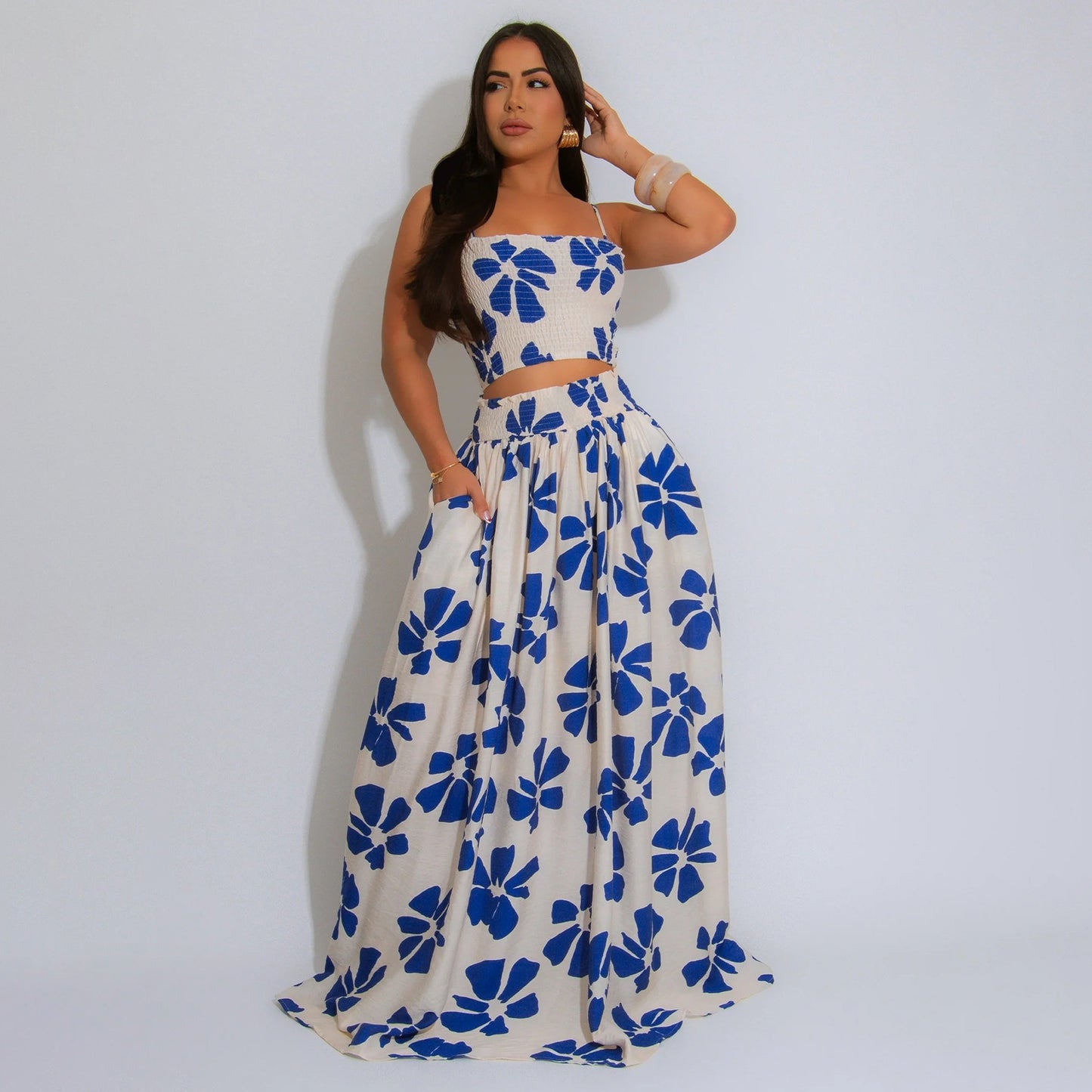 Strap strap large swing skirt set