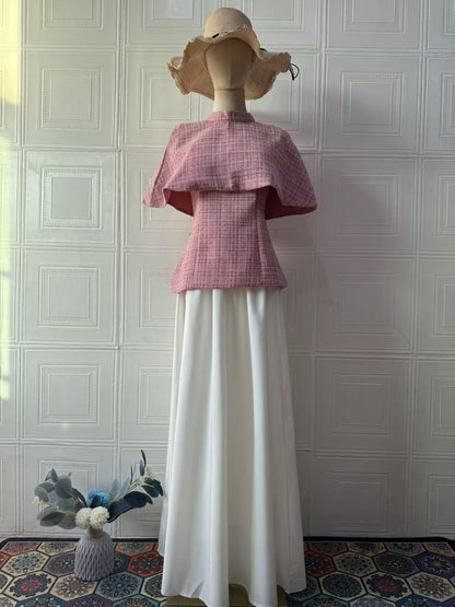 Simple Short Sleeve Long Dress, Elegant Fashion Autumn Set Dress Formal Wear