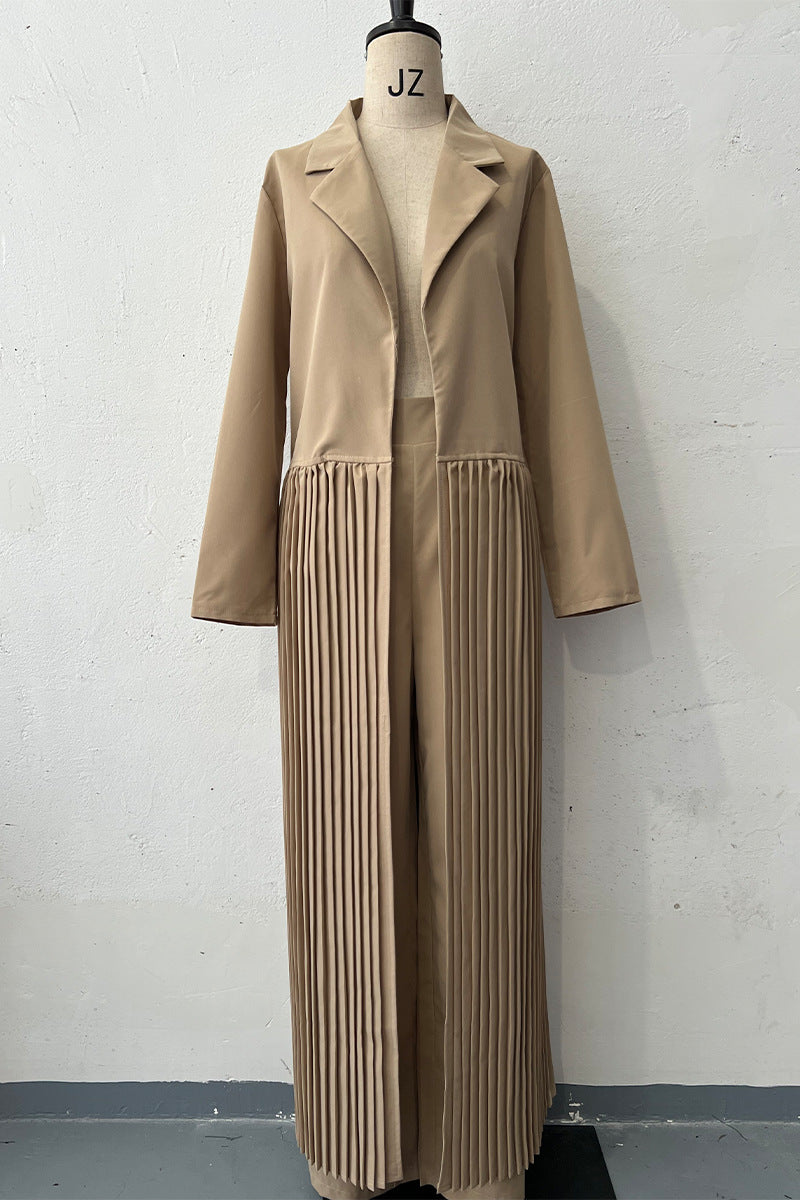 Minimalist temperament pressure compromise long windbreaker pants two-piece set