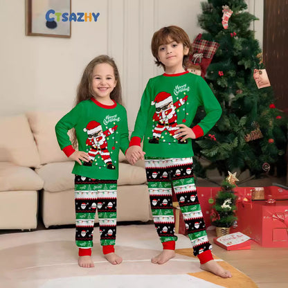 Christmas-themed Santa Claus Print Family Matching Long Sleeve Pajama Set Sleepwear Home Wear