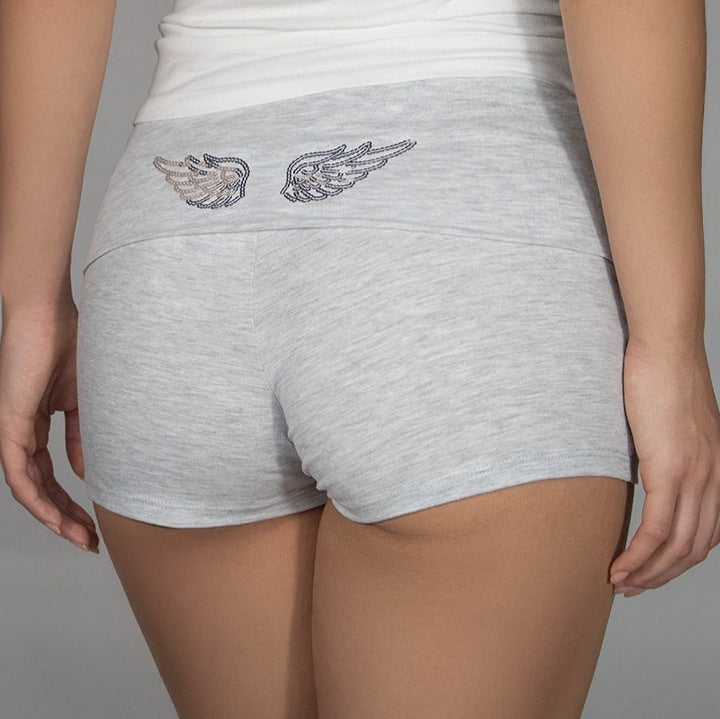 Style Sequin Wing Tee with High-Waisted Shorts Set for Women, Summer Casual Sporty Outfit