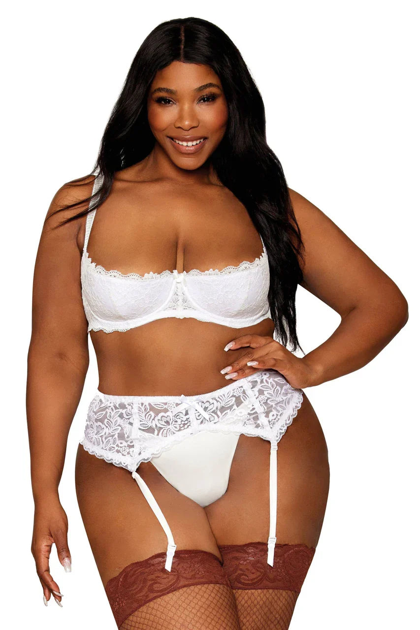 Lace Shelf Bra - White - View 3