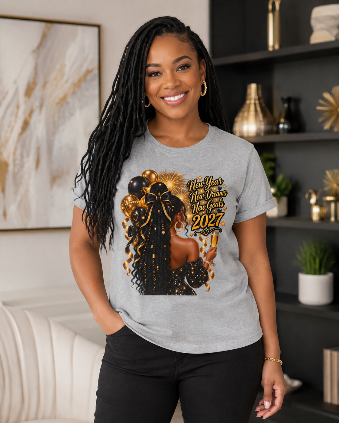 New Year 2027 Celebration Tee - Sport Grey - product view 1 - Sport Grey