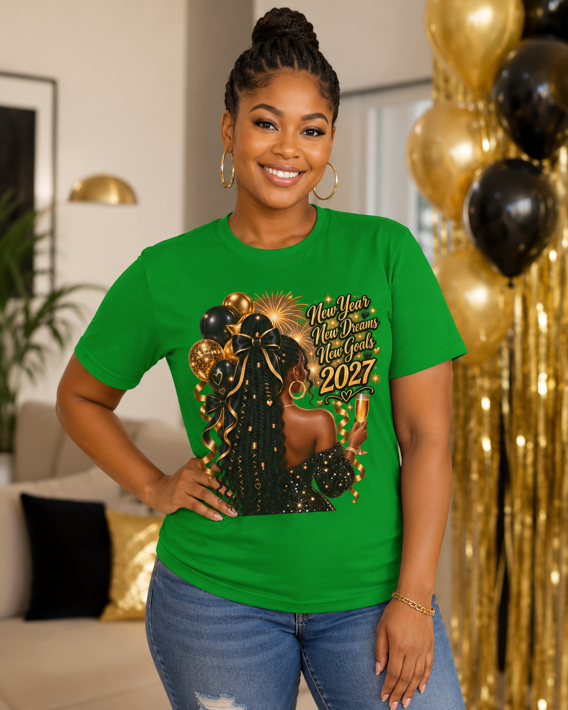 New Year 2027 Celebration Tee - Irish Green - product view 1 - Irish Green