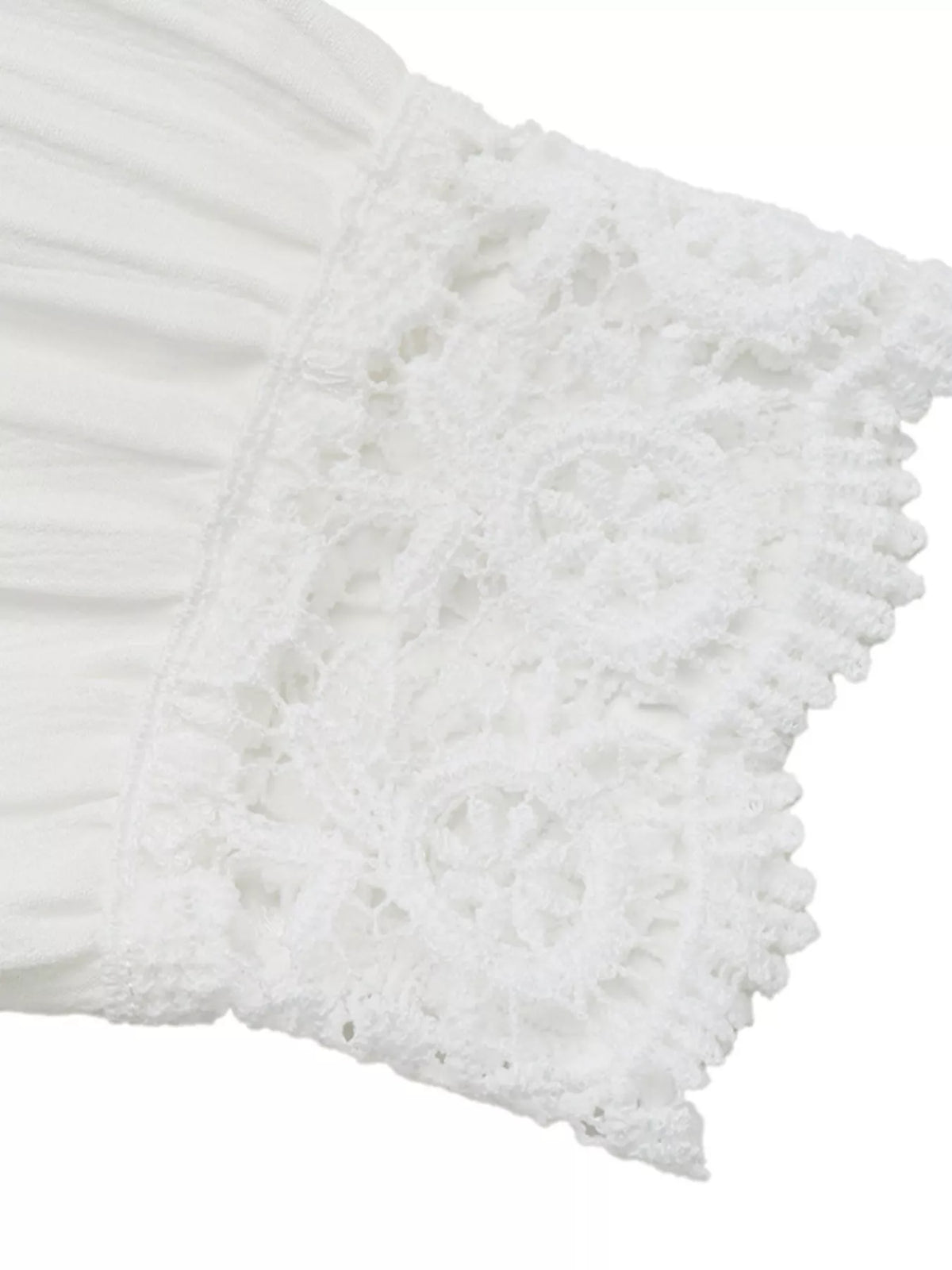 Lace Detail Long Sleeve Shirt - White - View 9