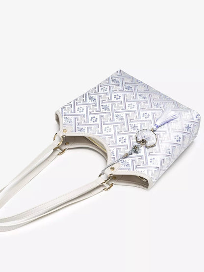 Geometric Pattern Shoulder Bag - Pink Purple - View 10