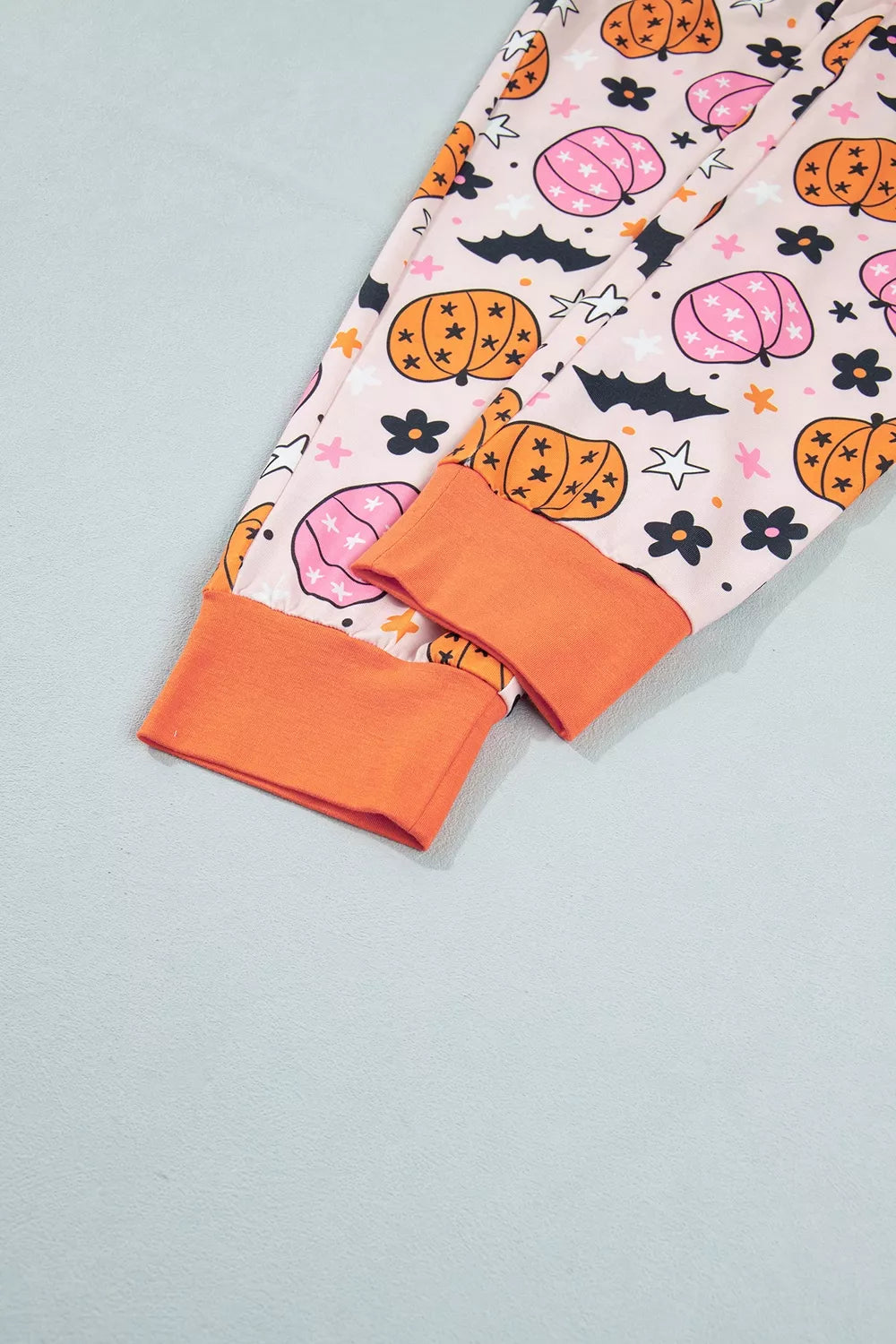 Halloween Pumpkin Print Long Sleeve Home Wear Lounge Set - Dusty Pink - View 15