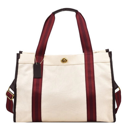 Contrast Canvas Tote Bag - White - View 5
