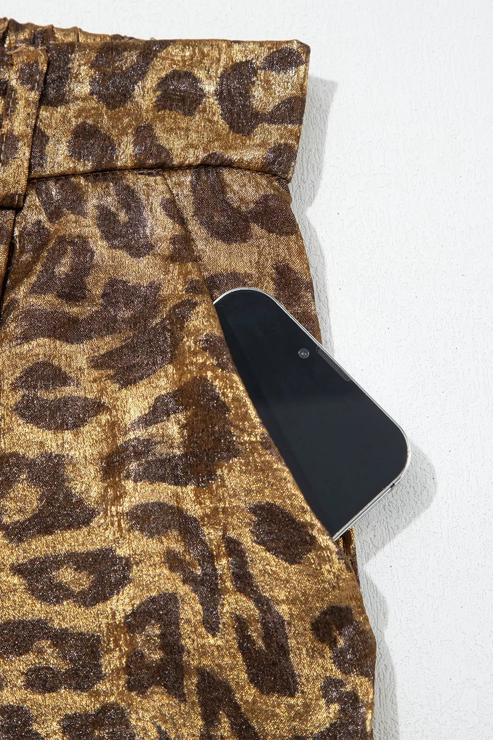 Multicolour Leopard Print Western Style Wide Leg Full Length Pants - Leopard - View 9
