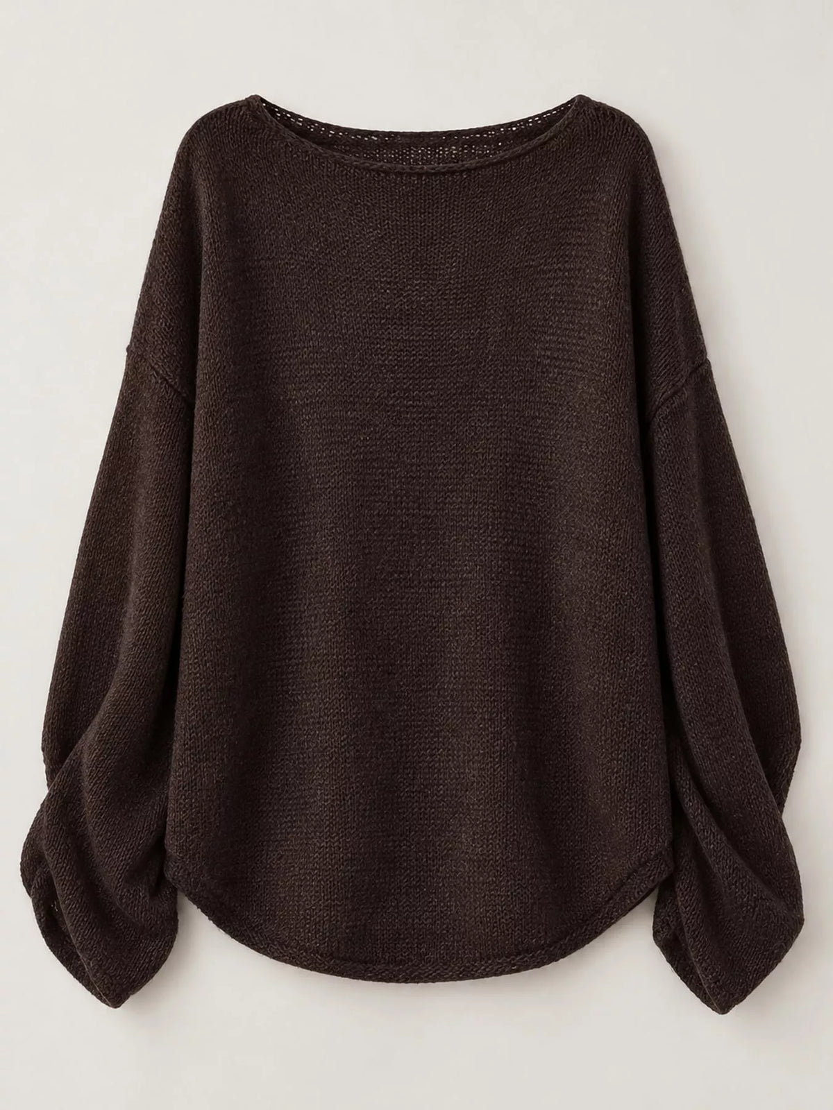 Full Size Sheer Lightweight Knit Top Plus Size - Coffee - View 21