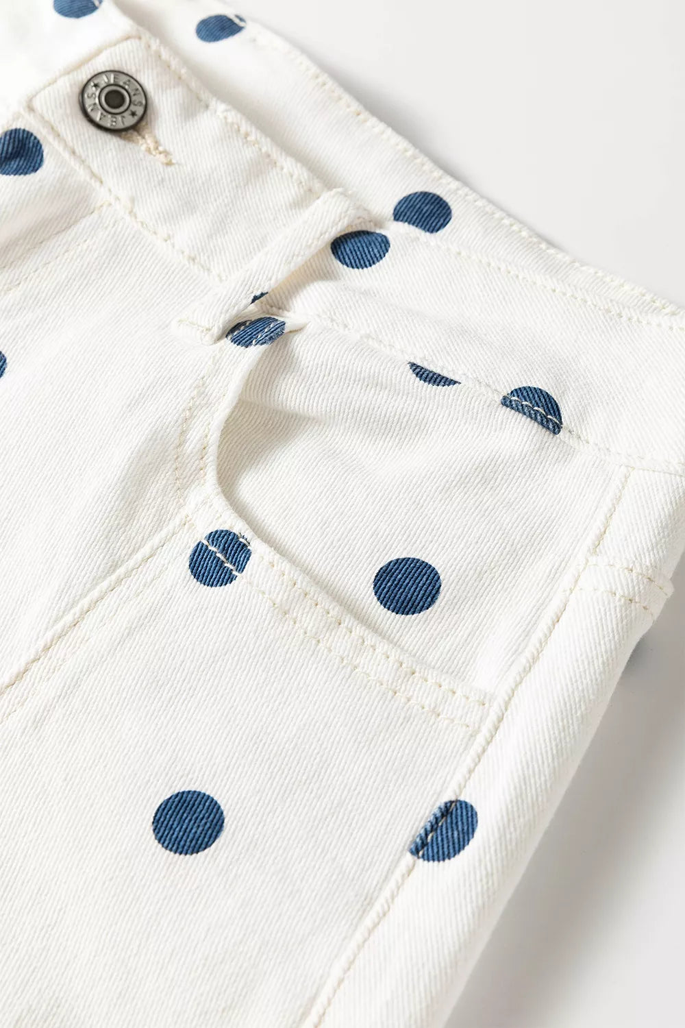 Polka Dot Wide-Leg Jeans - Light Blue - View 8