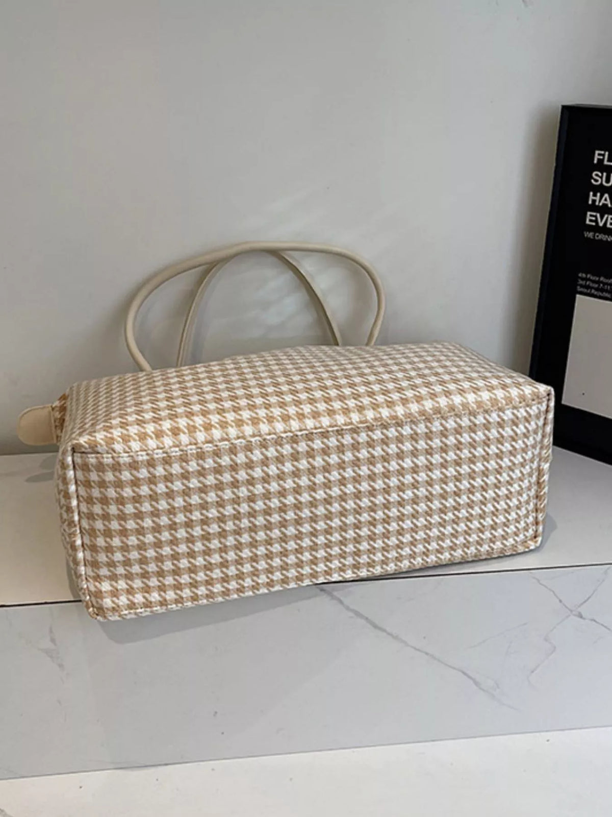 Plaid Pattern Travel Bag - Beige - View 8