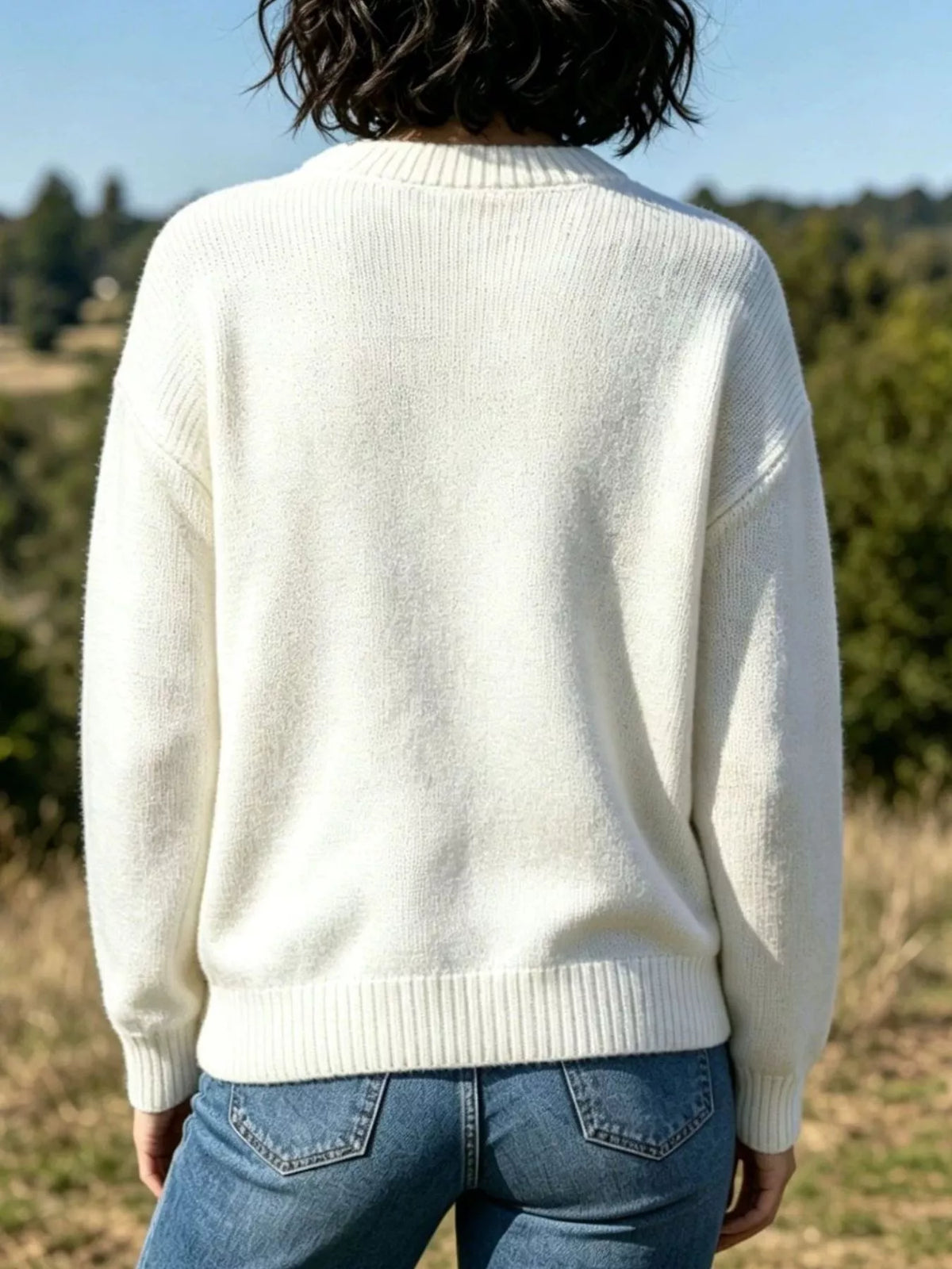 Lobster Graphic Crew Neck Sweater - Off-white - View 5