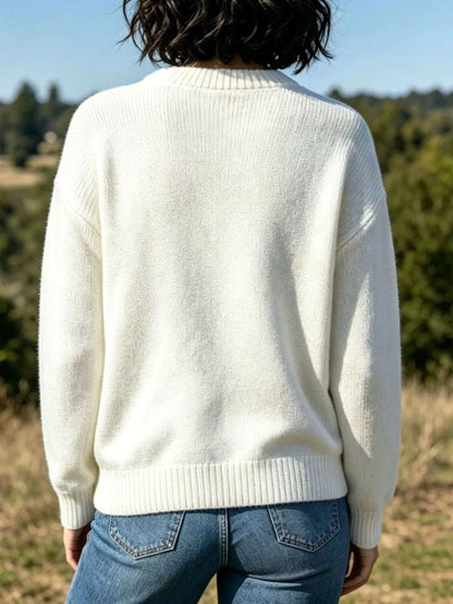 Lobster Graphic Crew Neck Sweater - Off-white - View 5