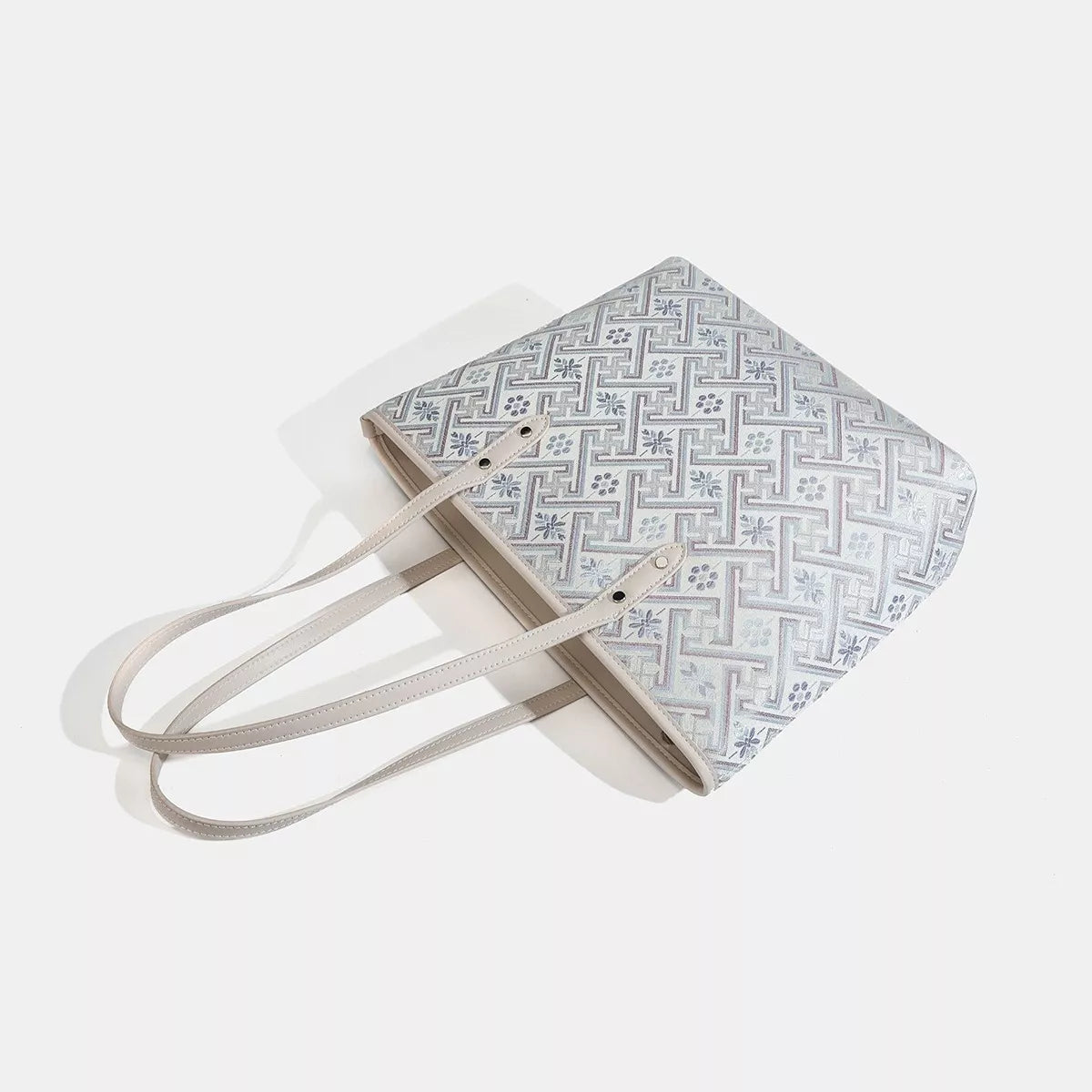 Geometric Pattern Tote Bag - Light Blue - View 3