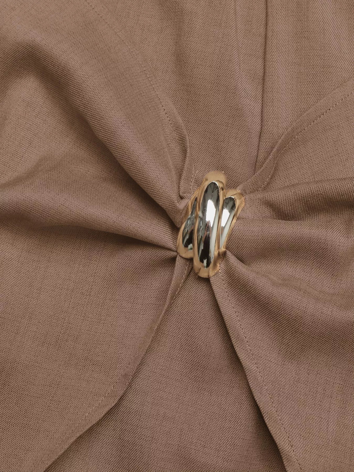 Twist Front Mini Skort - Brown - View 7