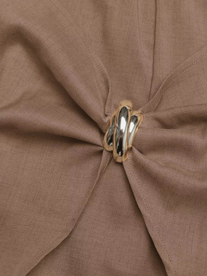 Twist Front Mini Skort - Brown - View 7