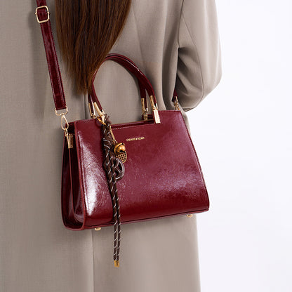 Detachable Strap Crossbody Bag - Burgundy - View 1
