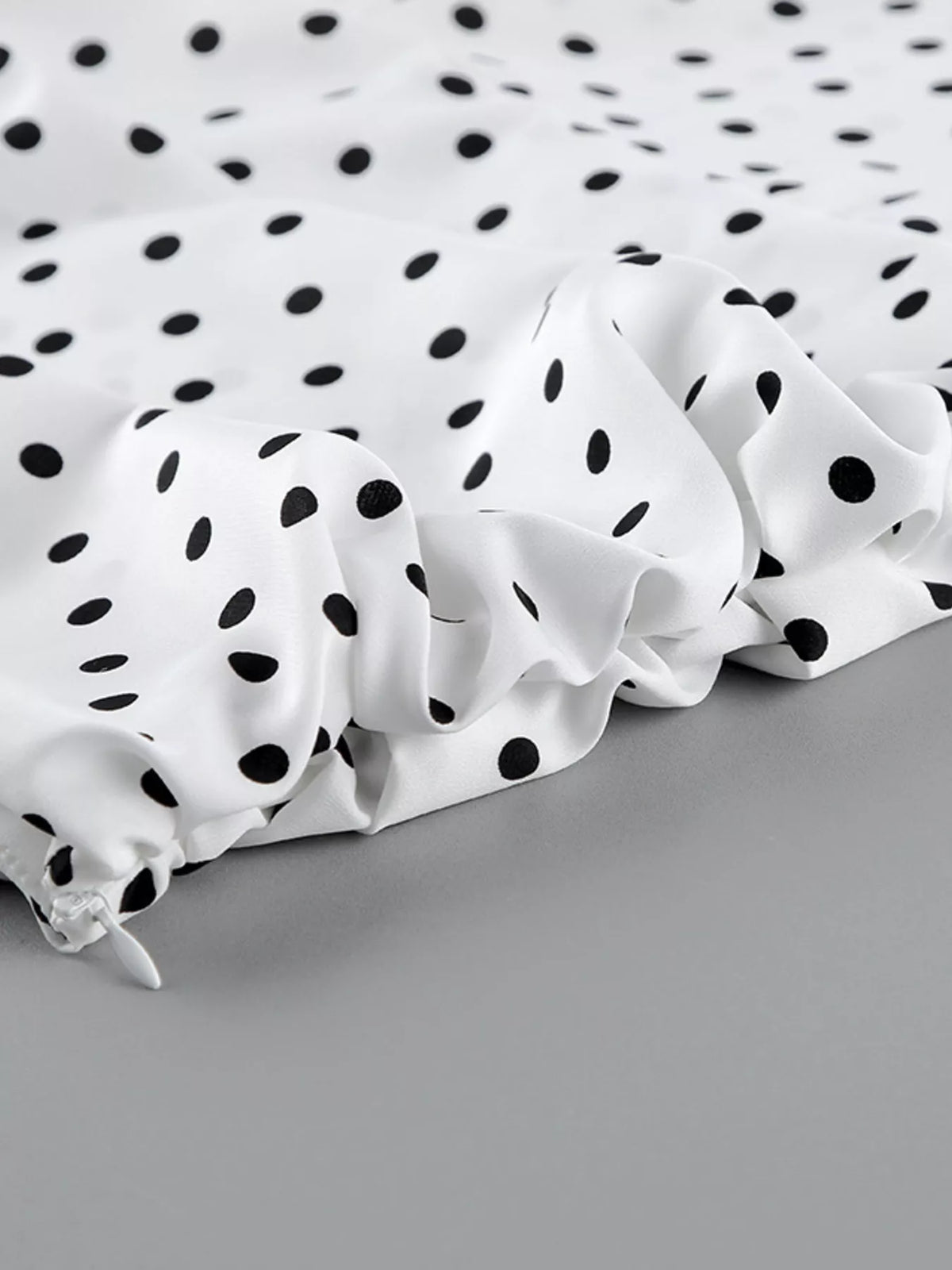 Polka Dot Mermaid Maxi Skirt - White - View 5