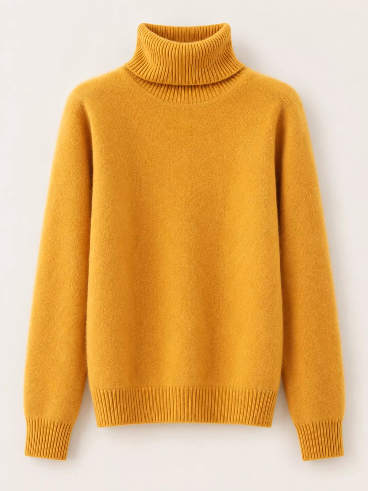 Full Size Turtleneck Long Sleeve Sweater Plus Size - Mustard Yellow - View 34