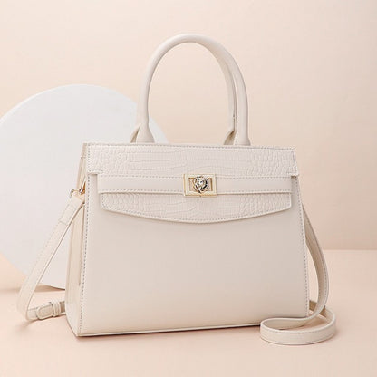 Top Handle Leather Handbag - Ivory - View 3