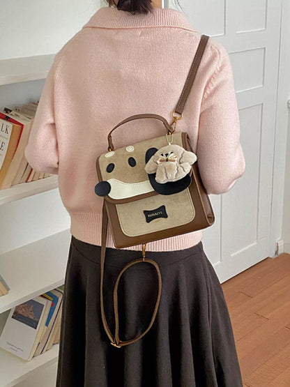 Color Block Backpack Bag - Khaki - View 8