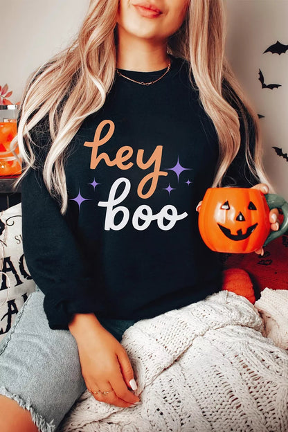 Hey Boo Halloween Sweatshirt - Black - View 3