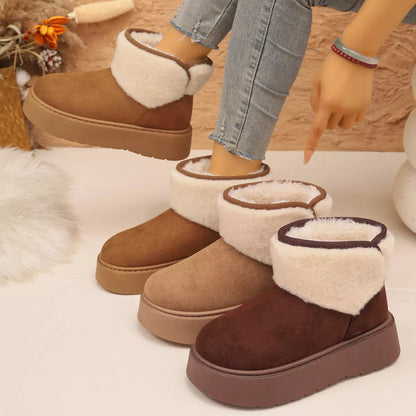 Round Toe Platform Boots - Mixed colors - View 1