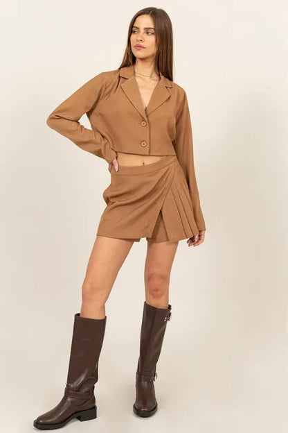 HYFVE Cropped Button-Down Blazer - KHAKI - View 5