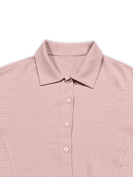 Button-Down Long Sleeve Shirt - Pink - View 2