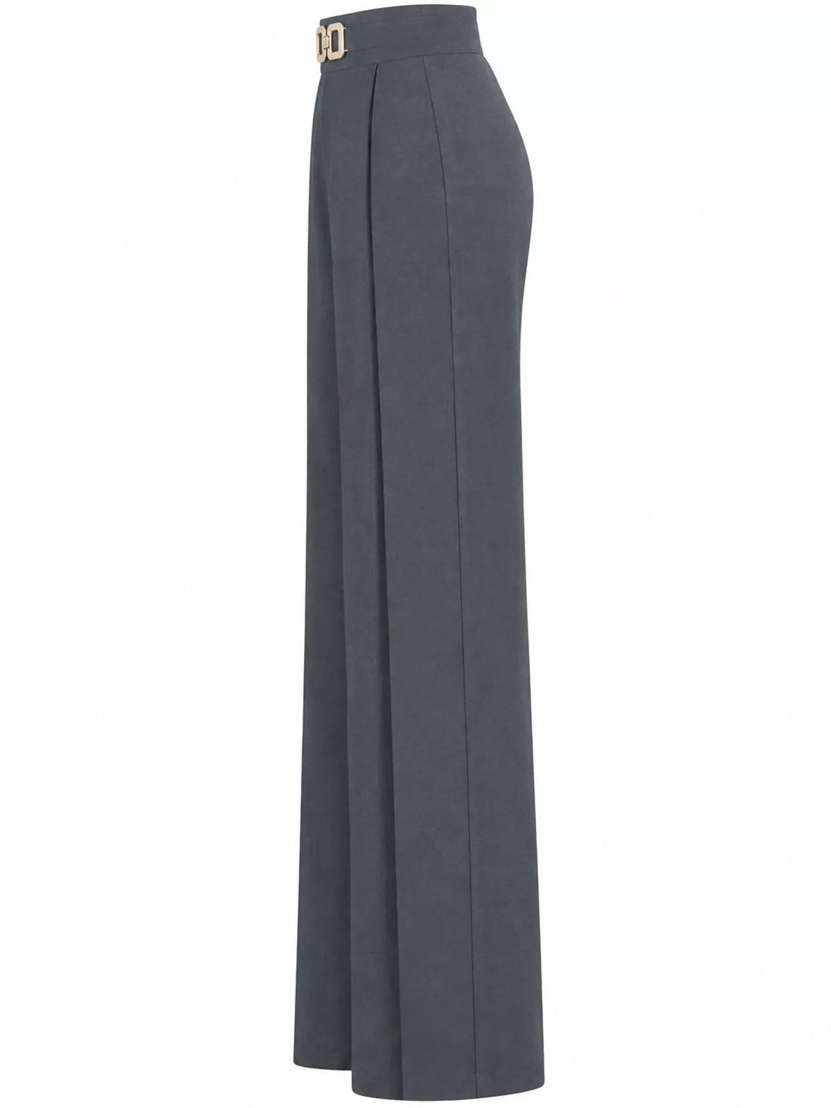 High-Waisted Wide-Leg Pants - Dark Gray - View 8