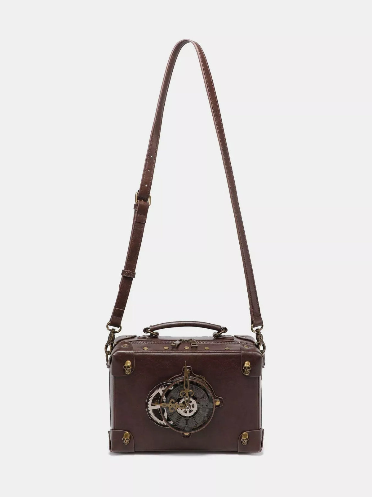Steampunk Clockwork Design Crossbody Bag - Brown - View 9