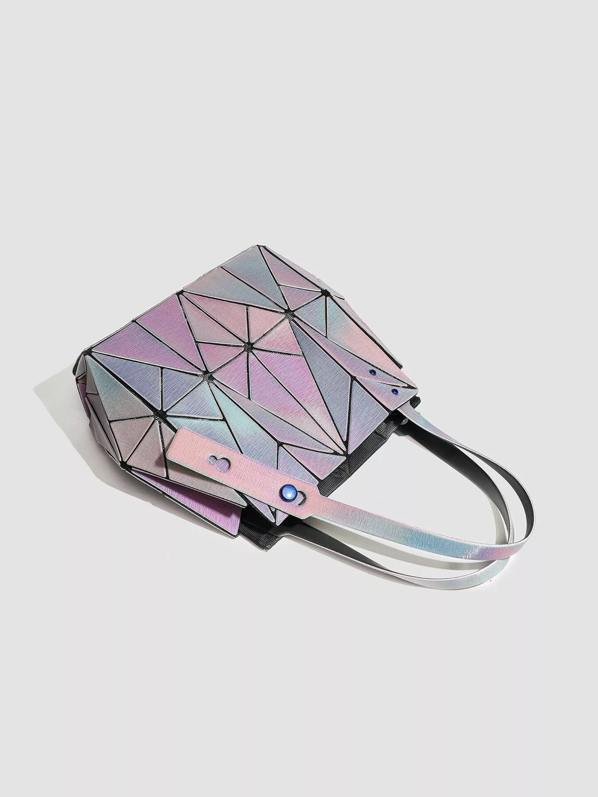 Geometric Iridescent Shoulder Bag - Purple - View 7