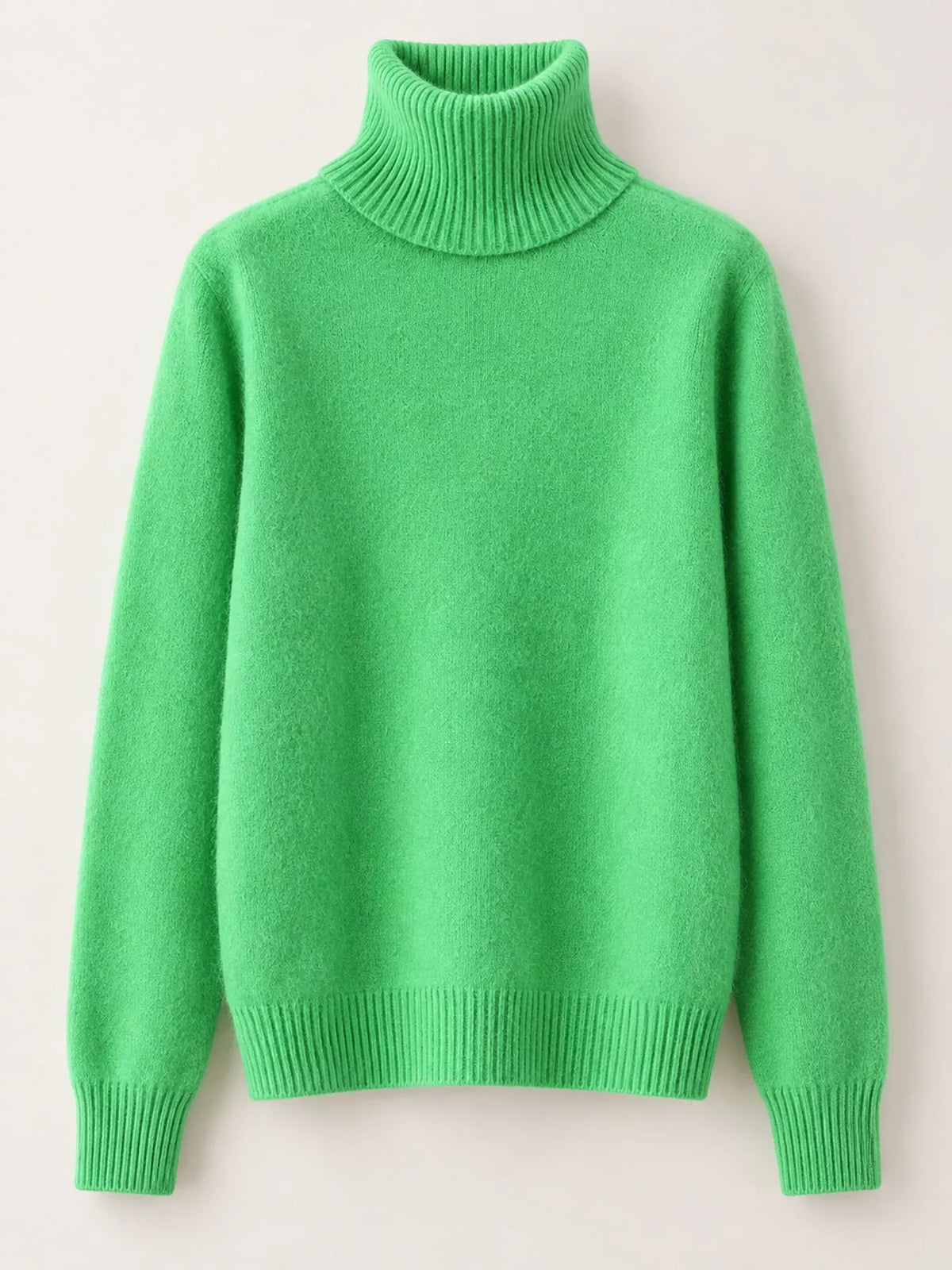 Full Size Turtleneck Long Sleeve Sweater Plus Size - Fresh Green - View 48