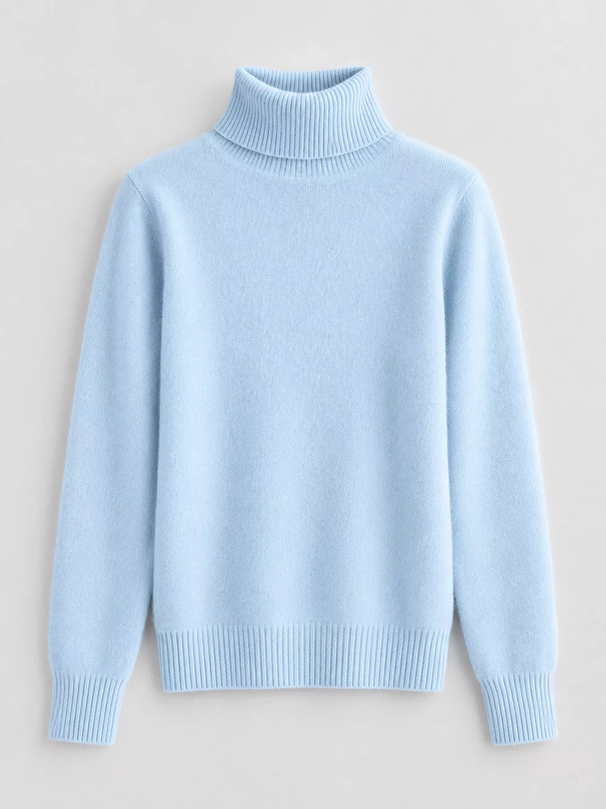 Full Size Turtleneck Long Sleeve Sweater Plus Size - Light Blue - View 29