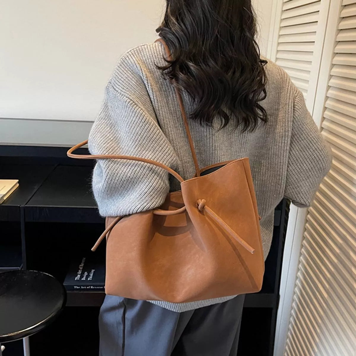 Solid Color Tote Bag - Ochre - View 2