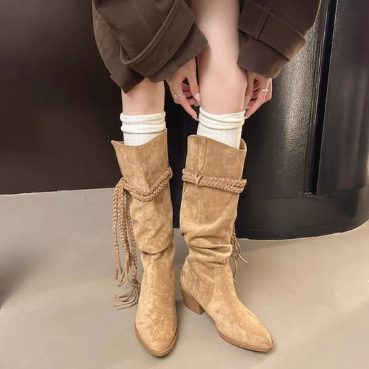 Point Toe Block Heels Boots - product photo 2