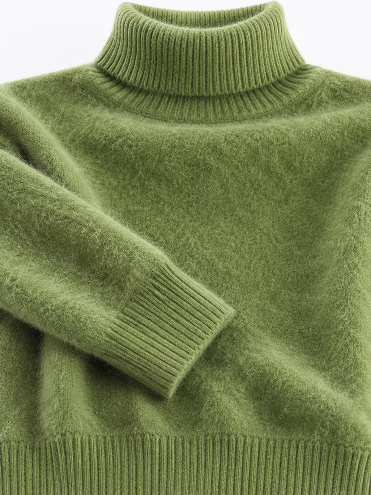 Full Size Turtleneck Long Sleeve Sweater Plus Size - Avocado Green - View 56