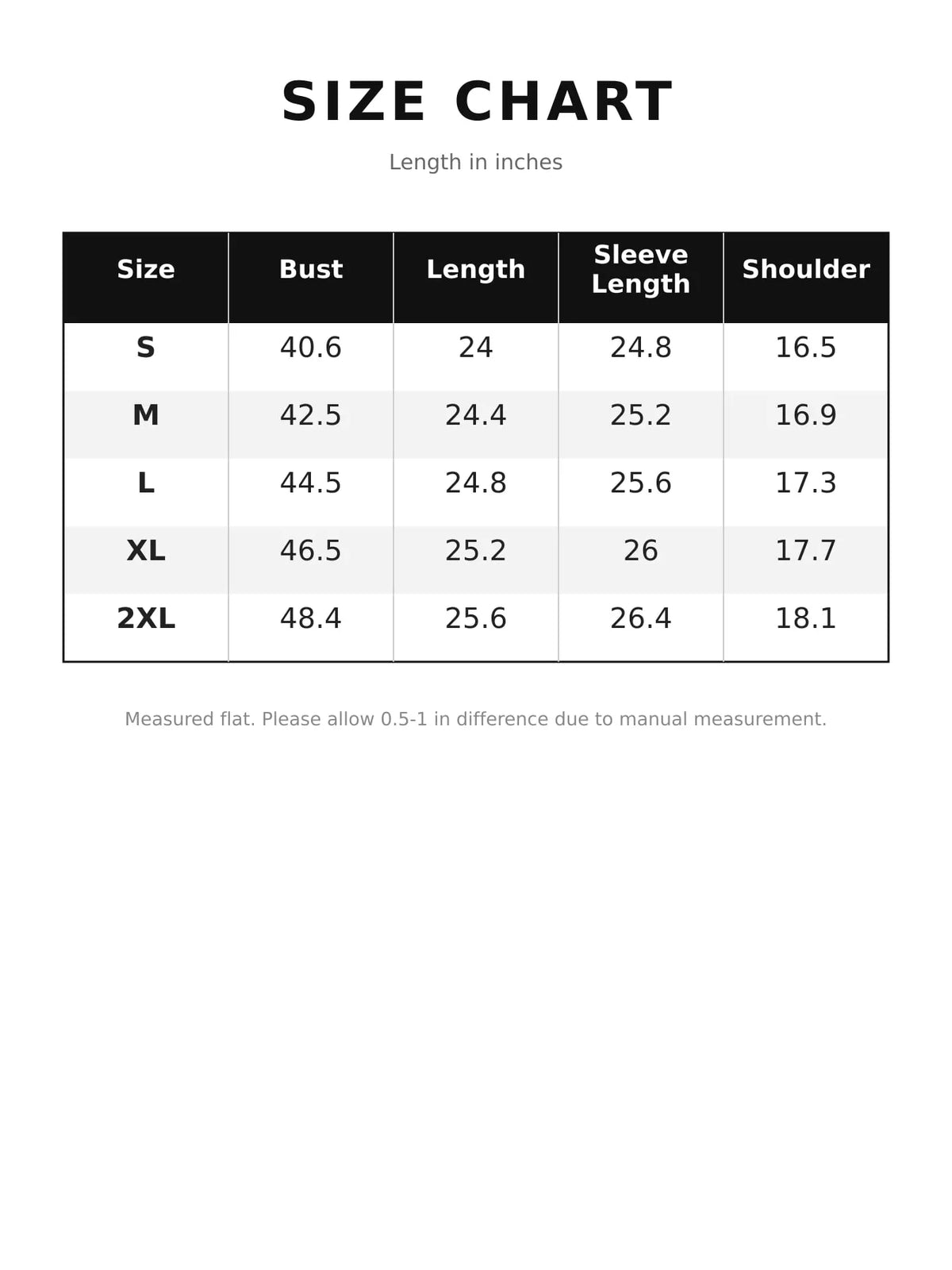 Button Up Long-Sleeve Shirt - Size chart - View 95