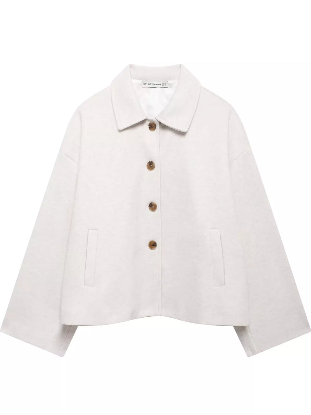Button-Up Dropped Shoulder Outerwear - White - View 10