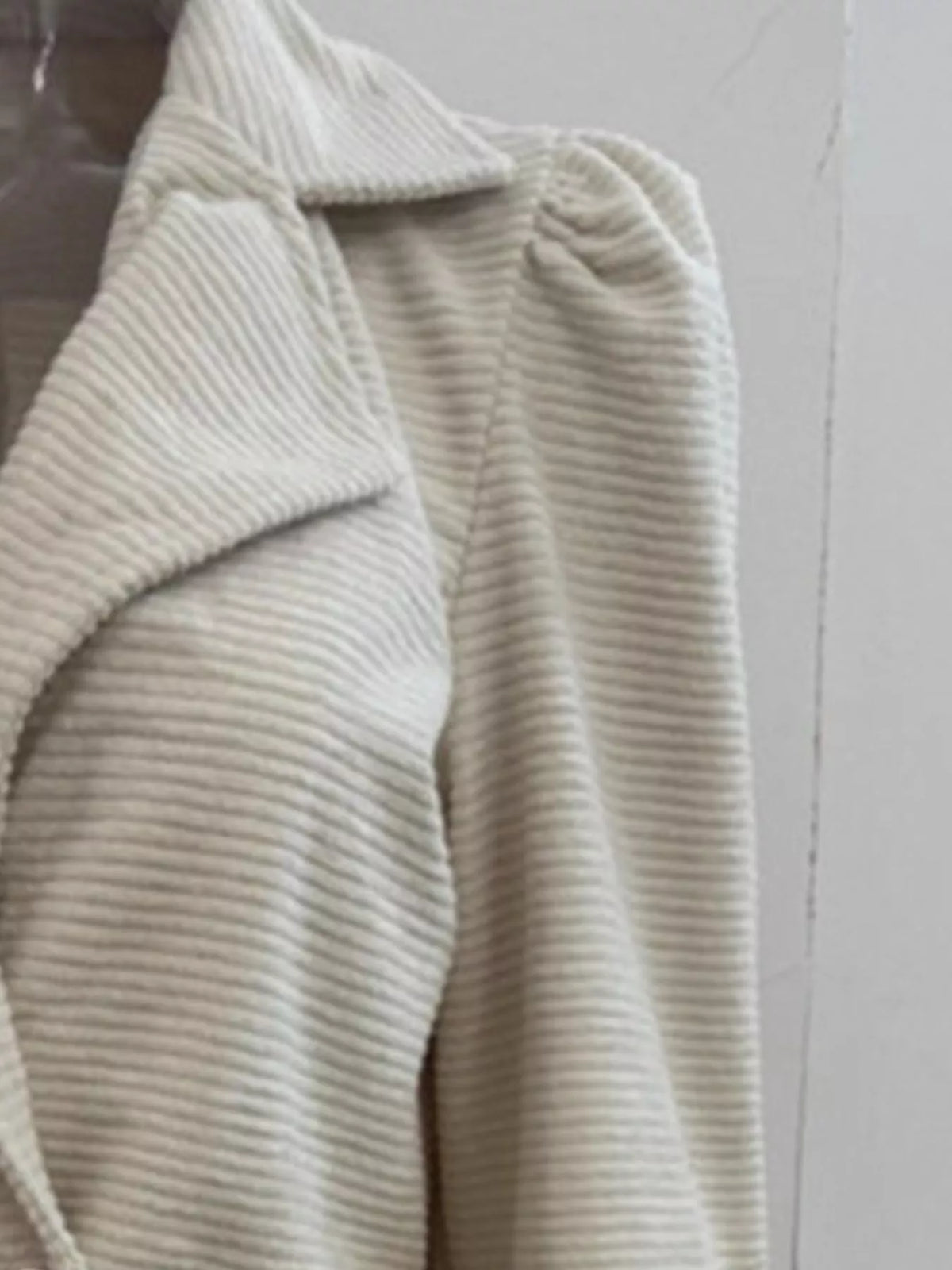 Texture Knit Double-Breasted Blazer - Apricot - View 3