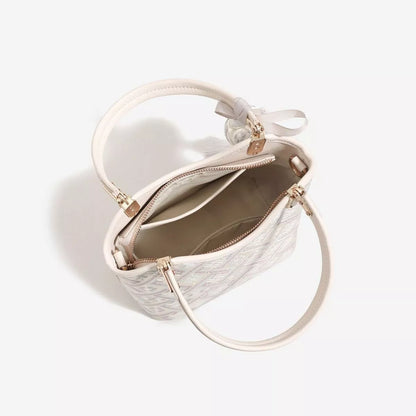 Geometric Pattern Handbag - Beige - View 6