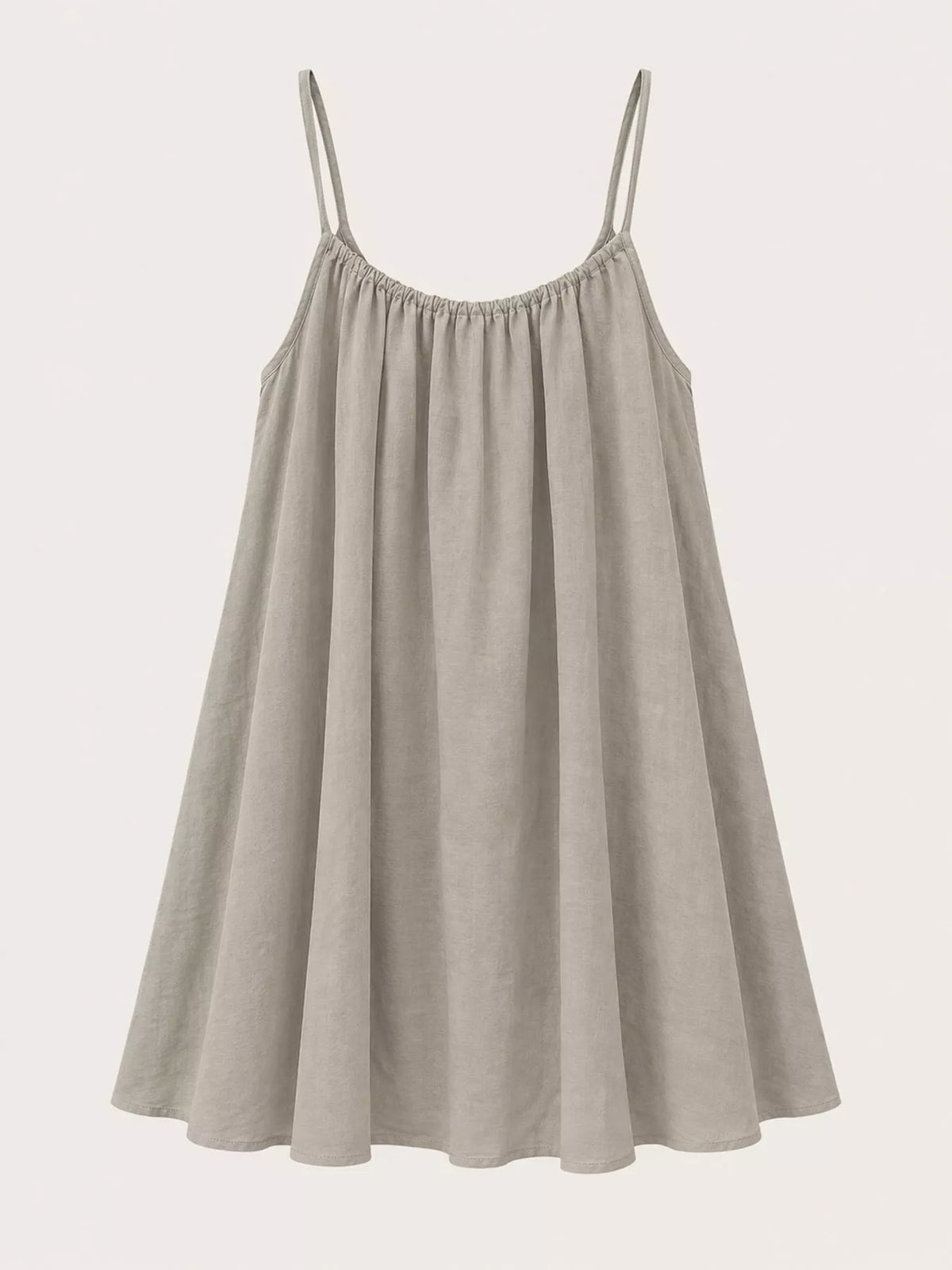 Full Size Backless Spaghetti Strap A-Line Mini Dress Plus Size - Khaki-Style C - View 99