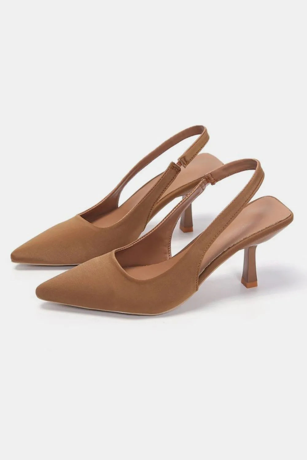 PU Leather Point Toe Pumps - Caramel - View 4
