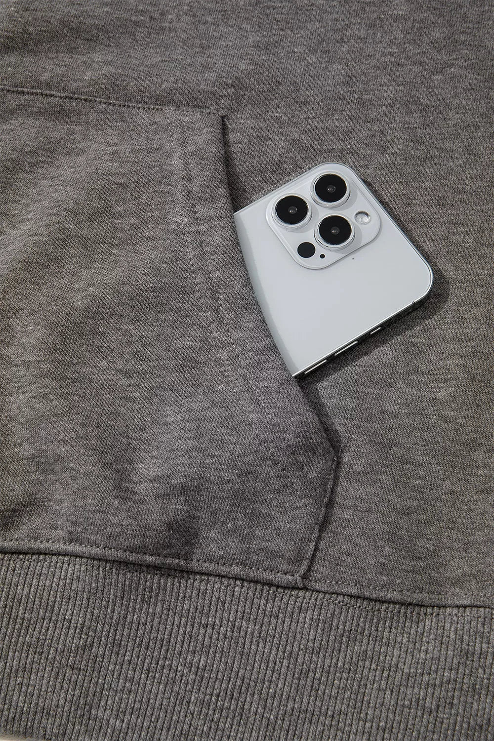 Halloween Ghost Print Mineral Wash Oversize Hoodie - Dark Gray - View 7
