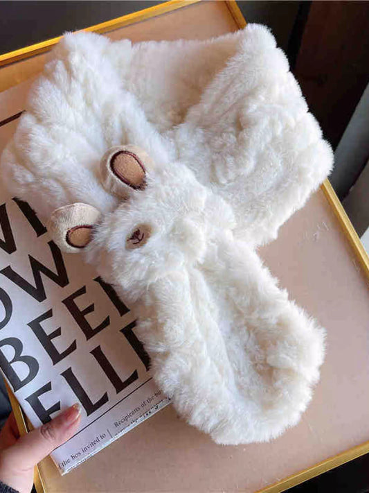 Animal Plush Scarf - White - View 1