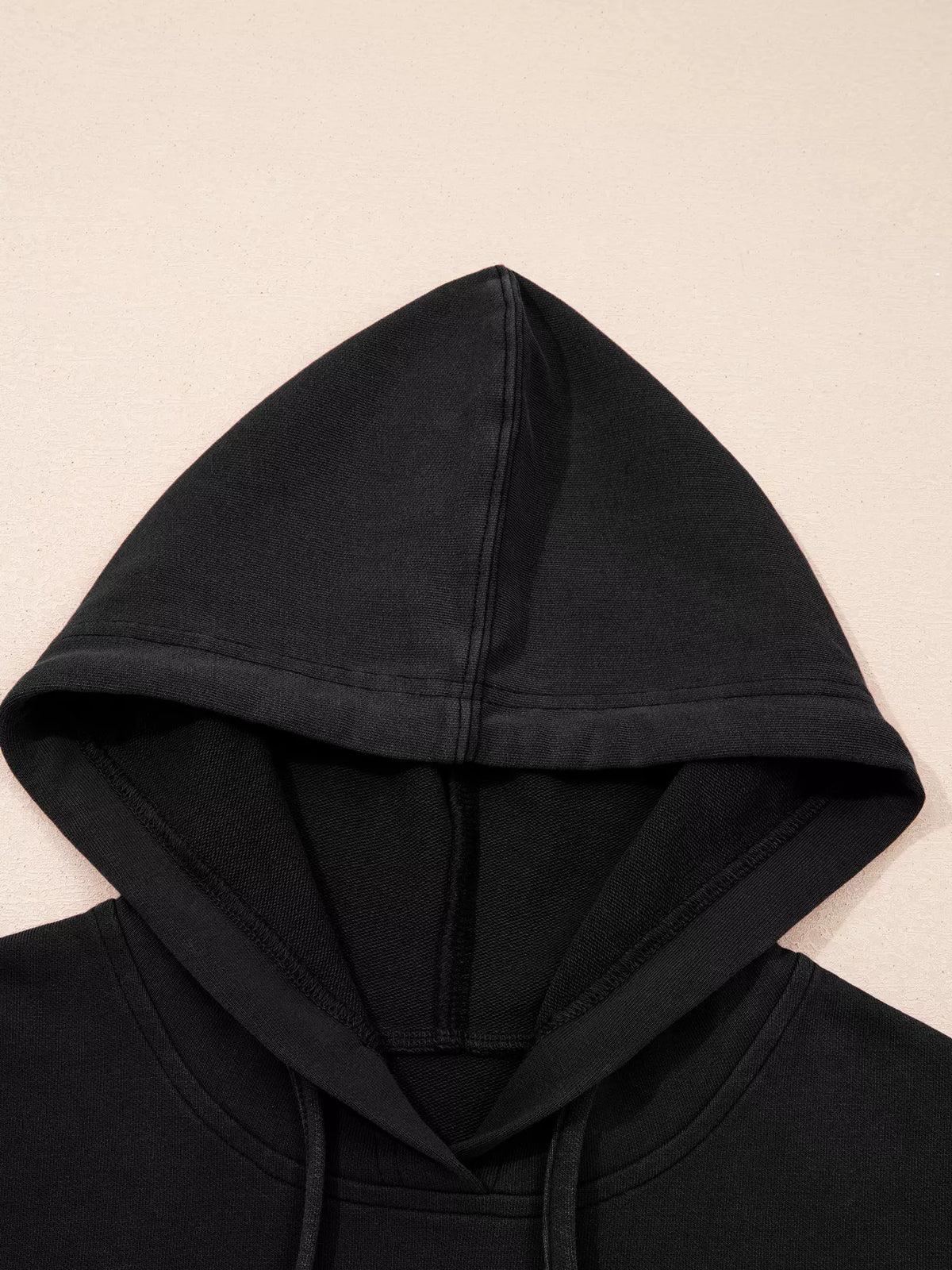 Plaid Sleeve Drawstring Pocket Hoodie - Black - View 27