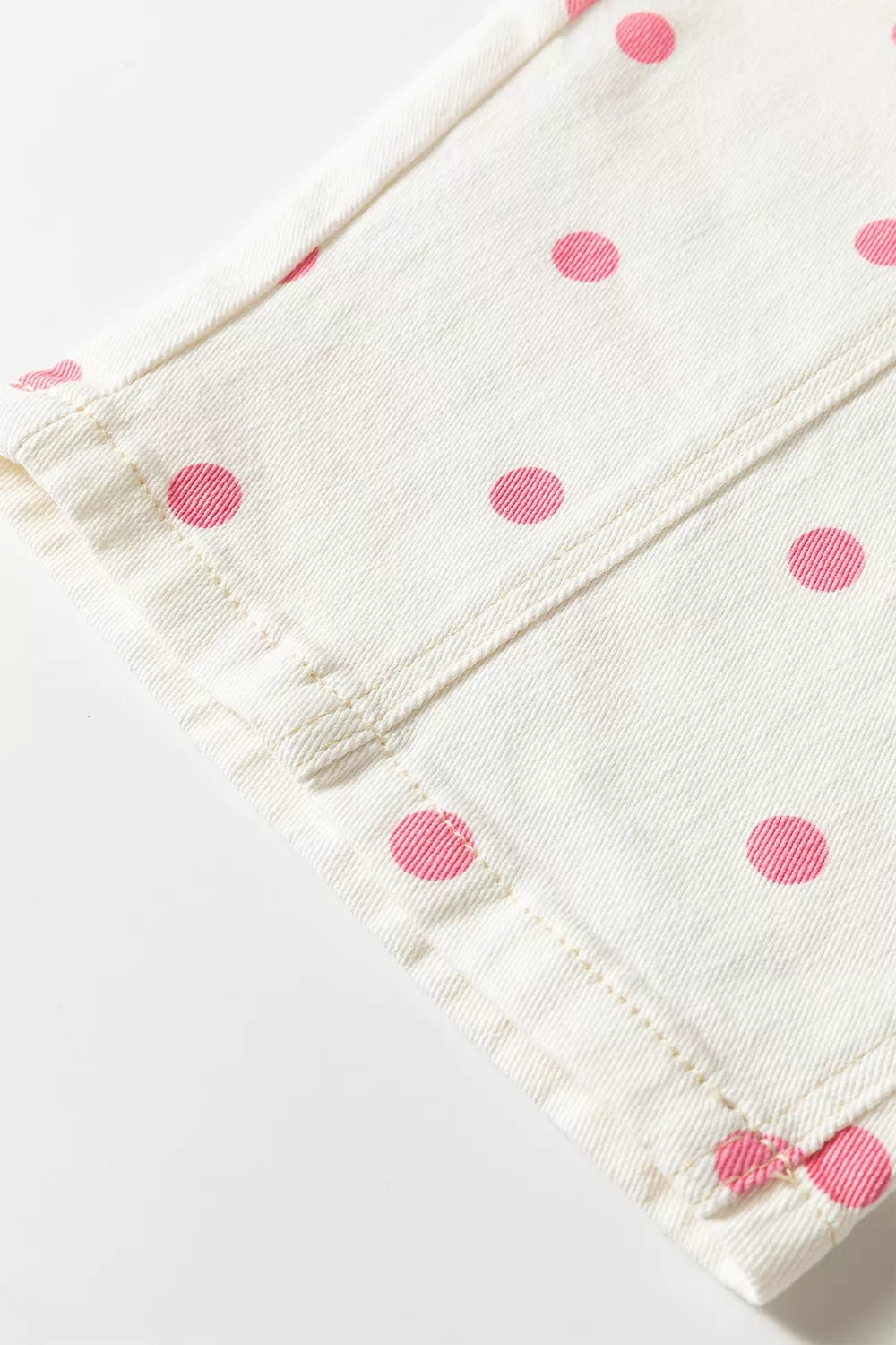 Polka Dot Wide-Leg Jeans - Blush Pink - View 11