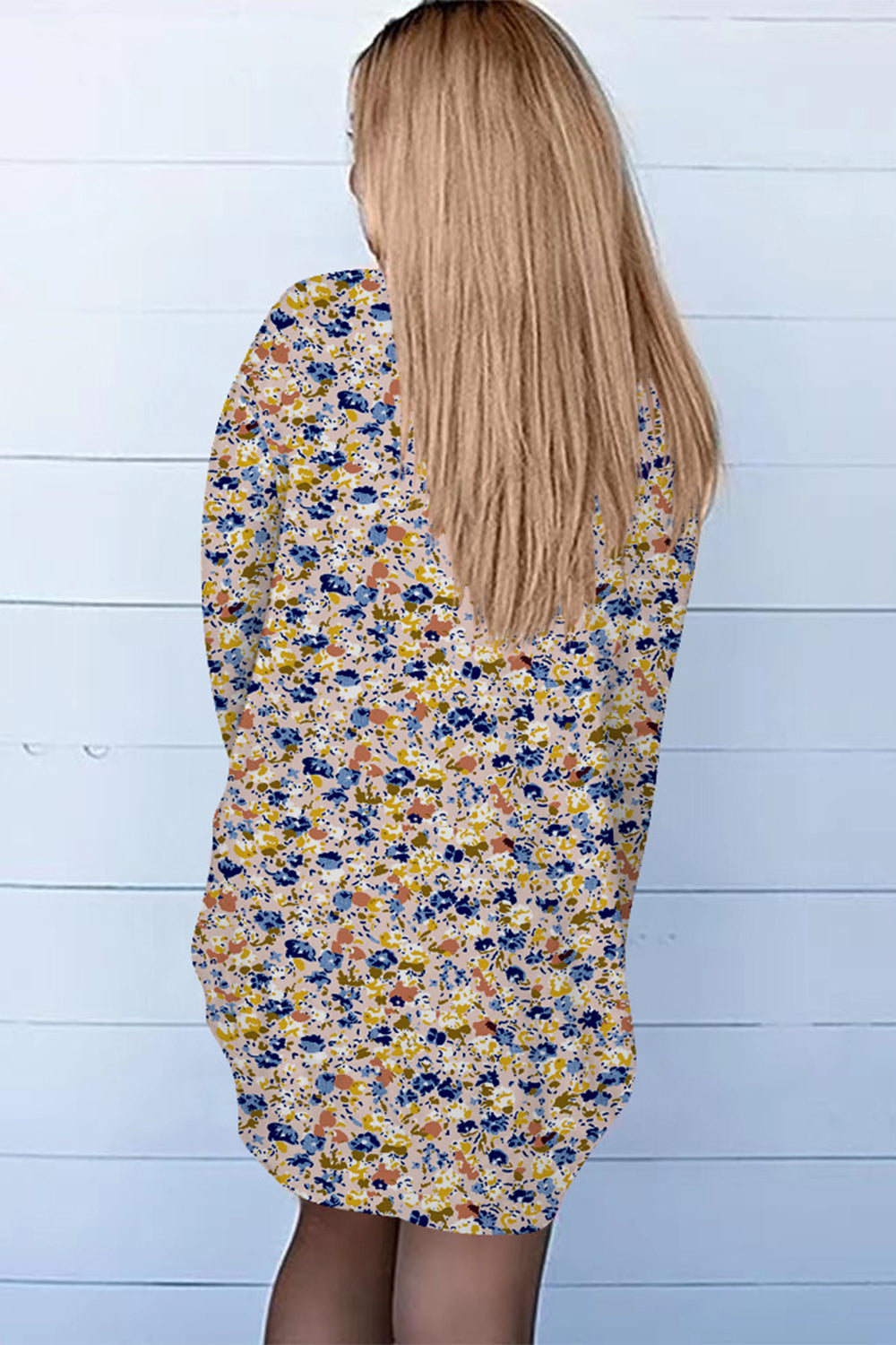 Printed Long Sleeve Cardigan - Floral - View 5